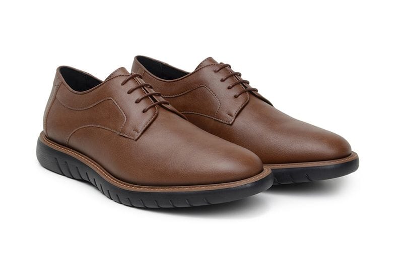 'Noah' men's vegan-leather shoe by Ahimsa - cognac