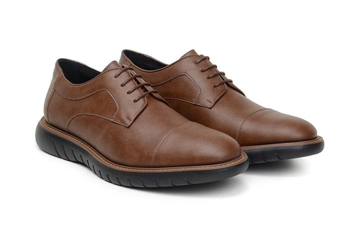 'Jack' men's regular fit vegan-leather shoe by Ahimsa - cognac