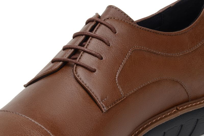 'Jack' men's regular fit vegan-leather shoe by Ahimsa - cognac