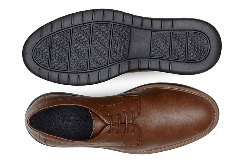 'Noah' men's vegan-leather shoe by Ahimsa - cognac
