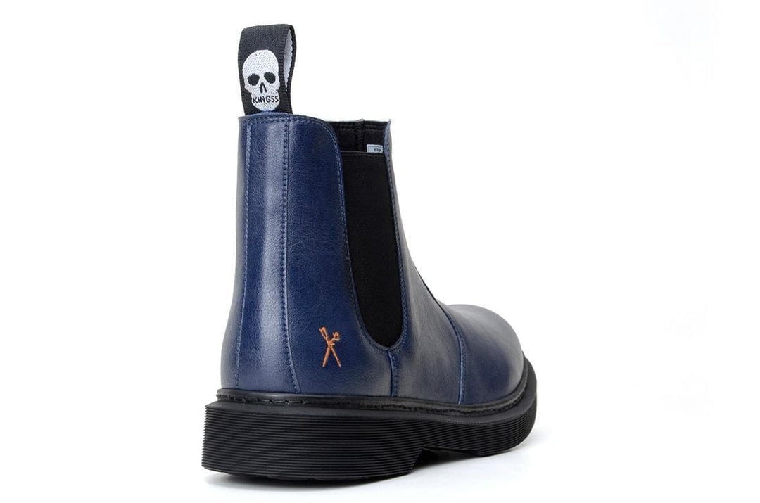 'Brick Lane' matte navy vegan Chelsea boot by King55 - Vegan Style