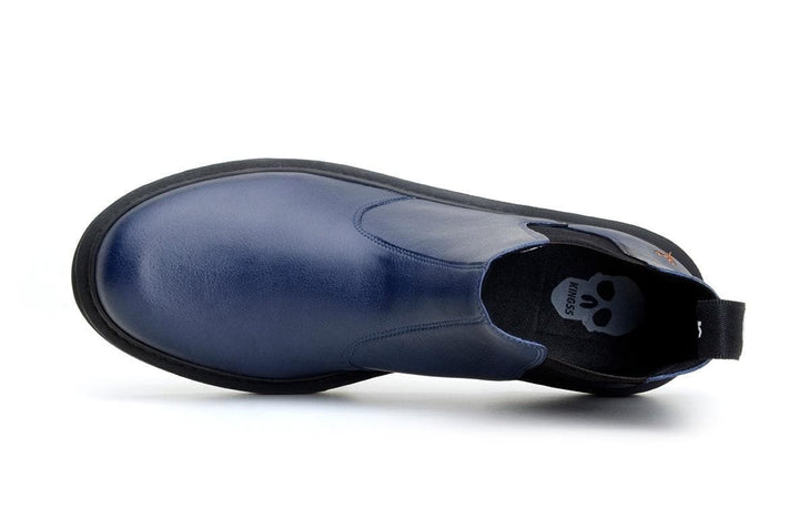 'Brick Lane' matte navy vegan Chelsea boot by King55 - Vegan Style