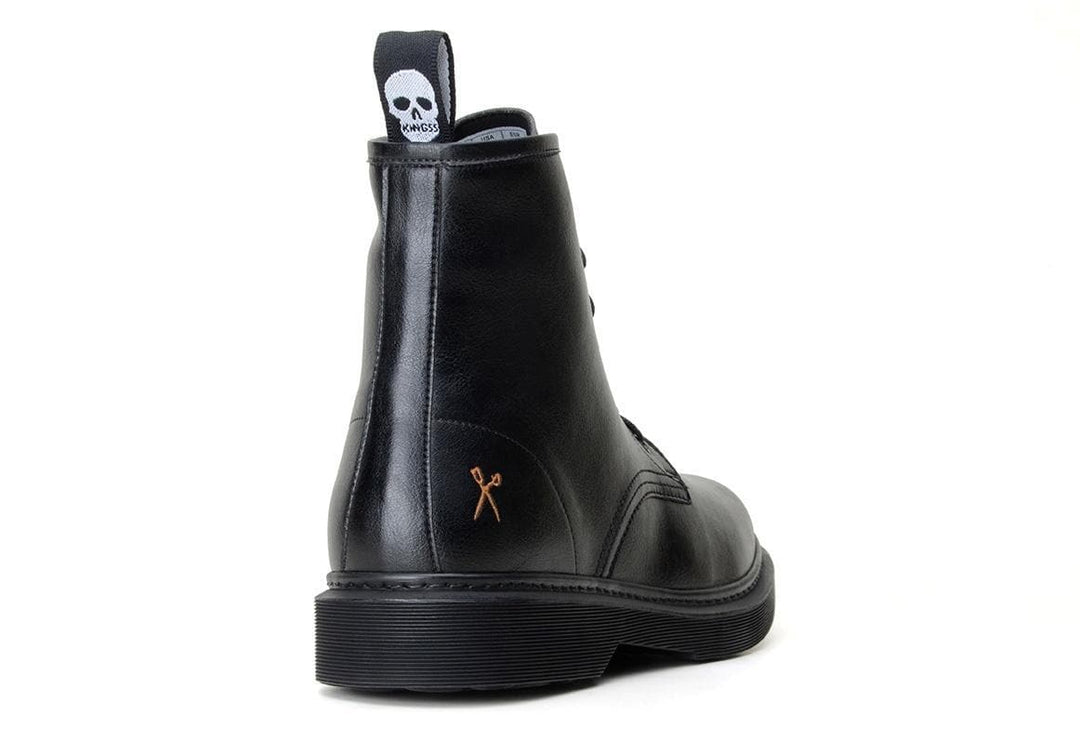 'London 2' matte black vegan lace-up boot by King55 - Vegan Style