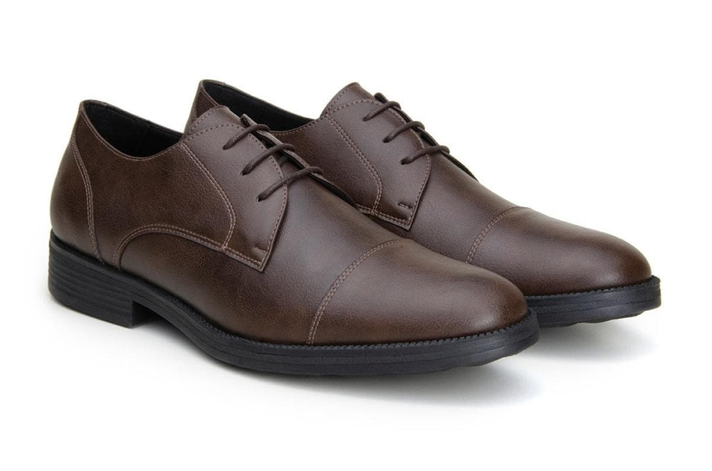 Classic vegan leather derby by Vincente Verde -  espresso - Vegan Style