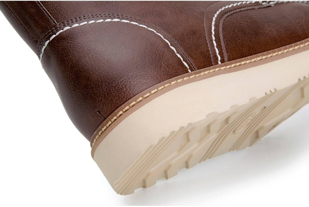 'Chris' Unisex lace-up vegan boots by Ahimsa - cognac - Vegan Style