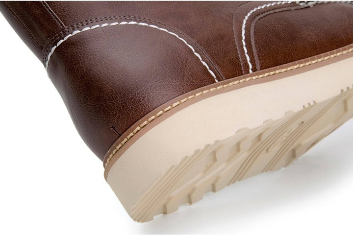 'Chris' Unisex lace-up vegan boots by Ahimsa - cognac - Vegan Style