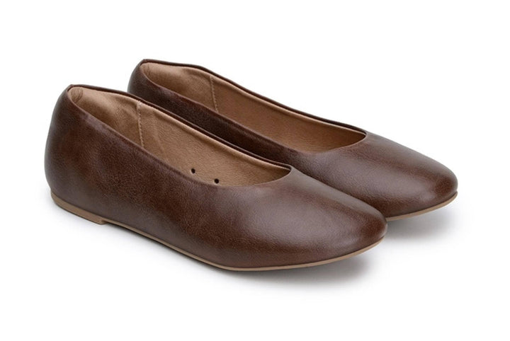 'Nelita' vegan women's flat by Ahimsa - cognac - Vegan Style