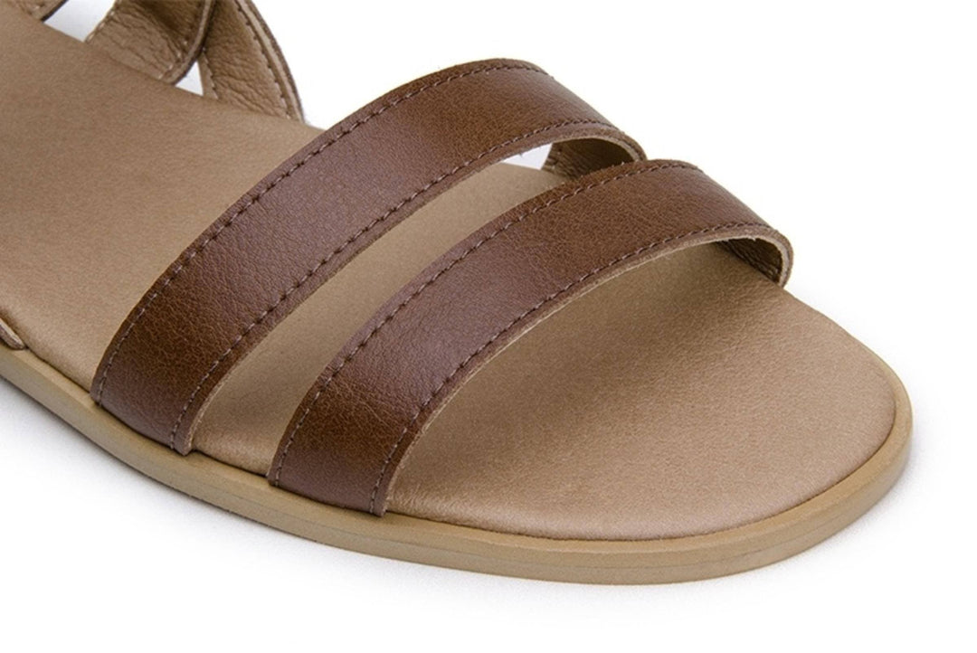 'Cristina' women's vegan sandals by Ahimsa - cognac - Vegan Style