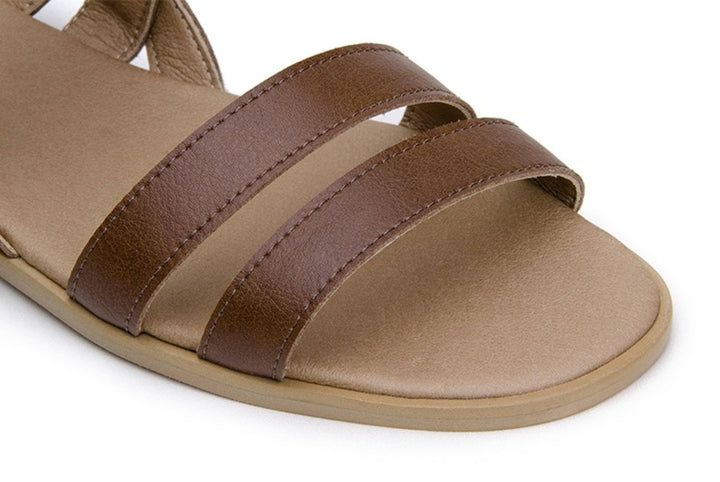 'Cristina' women's vegan sandals by Ahimsa - cognac - Vegan Style