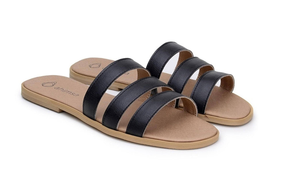 'Noemi' women's vegan sandals by Ahimsa - black - Vegan Style
