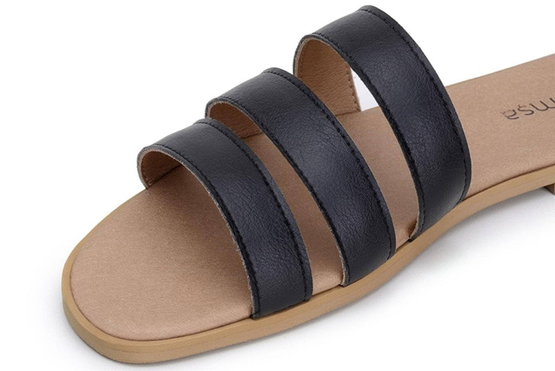 'Noemi' women's vegan sandals by Ahimsa - black - Vegan Style