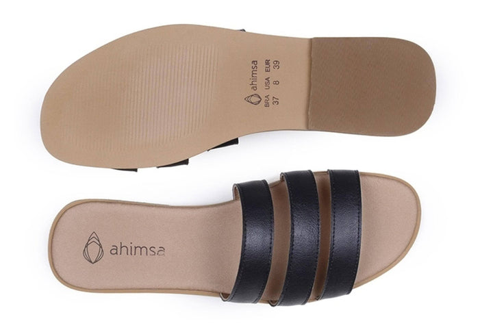 'Noemi' women's vegan sandals by Ahimsa - black - Vegan Style