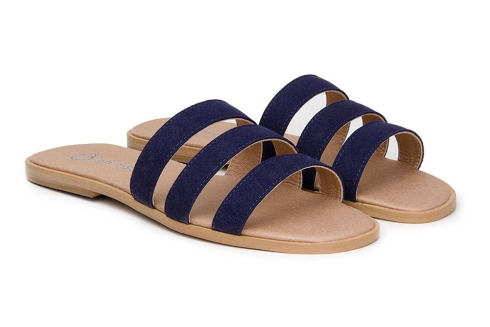 'Noemi' women's vegan sandals by Ahimsa - navy - Vegan Style