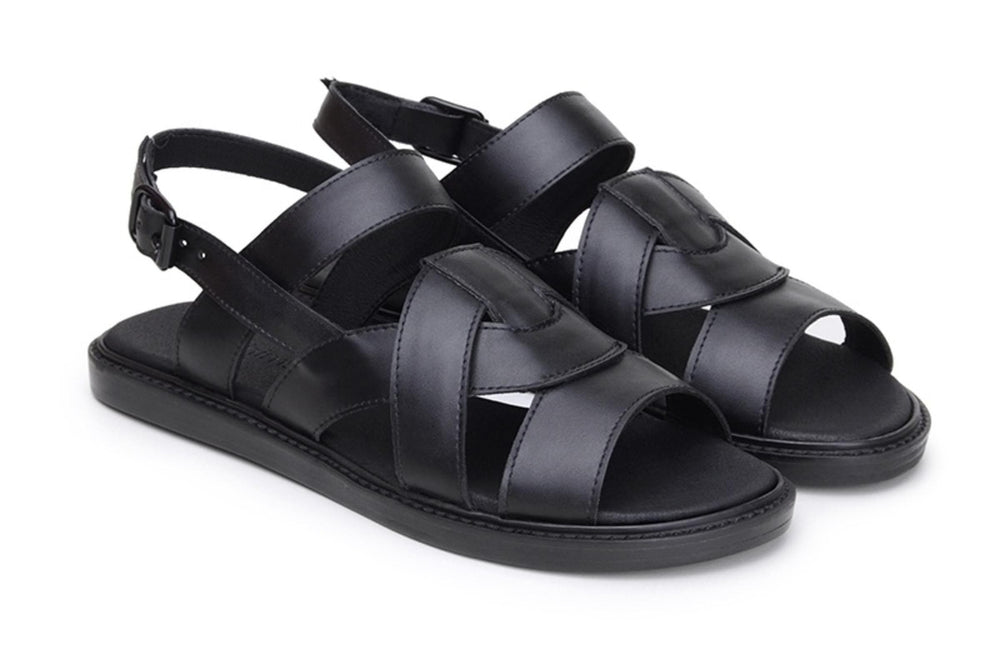 'Camila' vegan-leather sandal by Ahimsa Shoes - black - Vegan Style