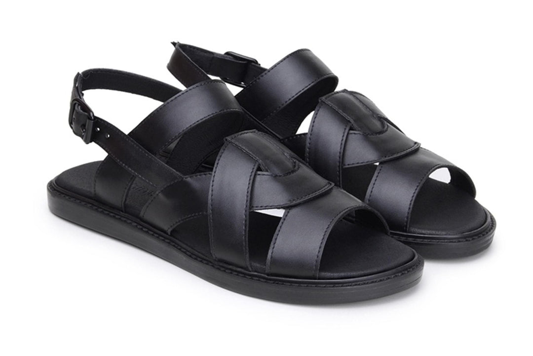 'Camila' vegan-leather sandal by Ahimsa Shoes - black - Vegan Style