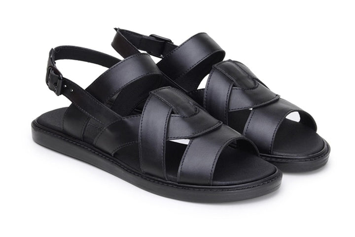 'Camila' vegan-leather sandal by Ahimsa Shoes - black - Vegan Style