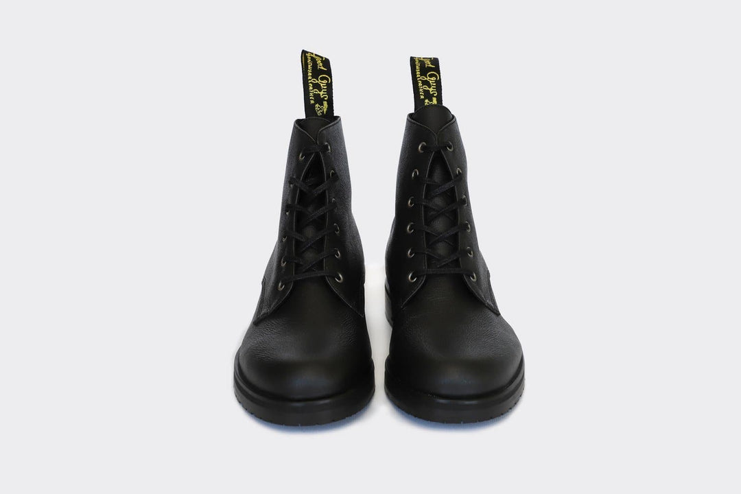 'Blaze' vegan 🍎 apple-leather ankle lace-up boot by Good Guys - black - Vegan Style
