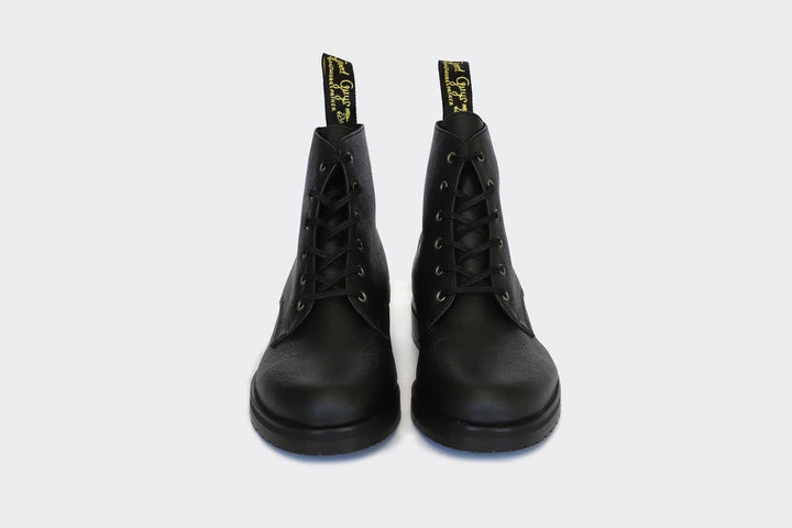 'Blaze' vegan 🍎 apple-leather ankle lace-up boot by Good Guys - black - Vegan Style