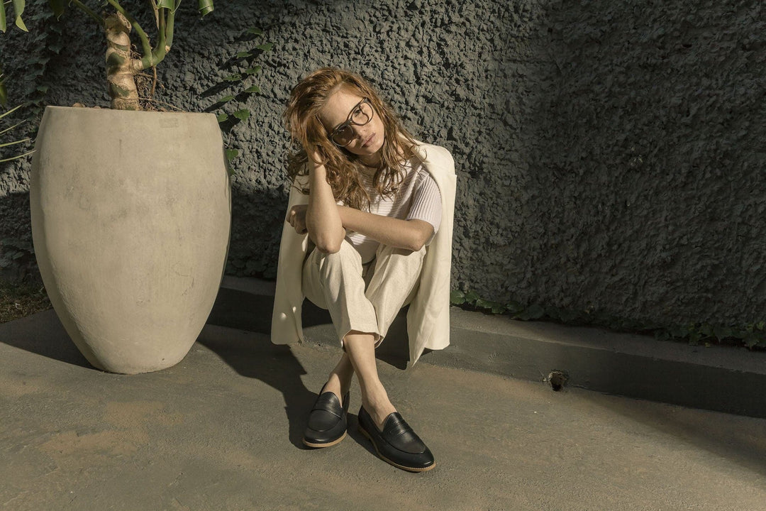 'Irene' Women's Vegan Loafers By Ahimsa - black - Vegan Style