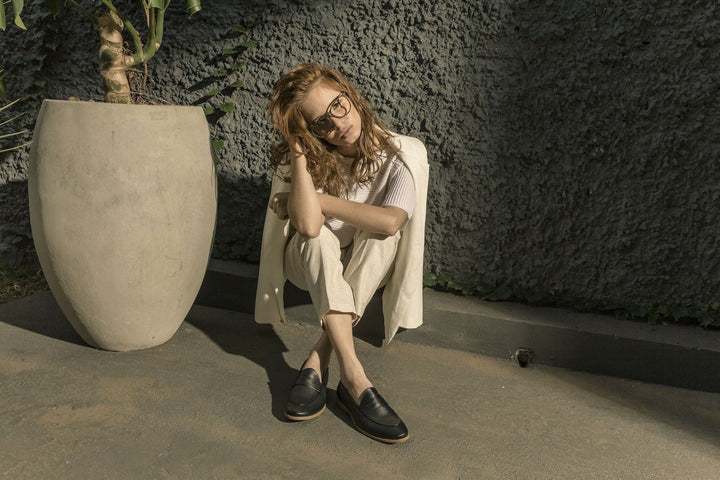 'Irene' Women's Vegan Loafers By Ahimsa - black - Vegan Style