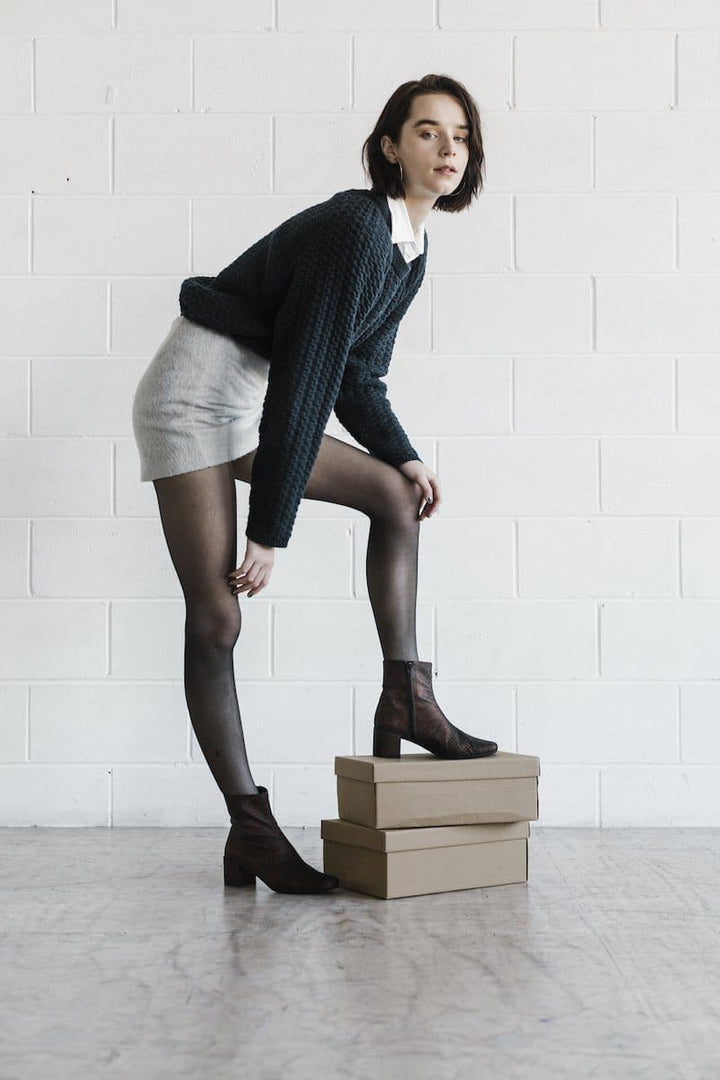 Jacqui - vegan snake leather ankle boots - bronze