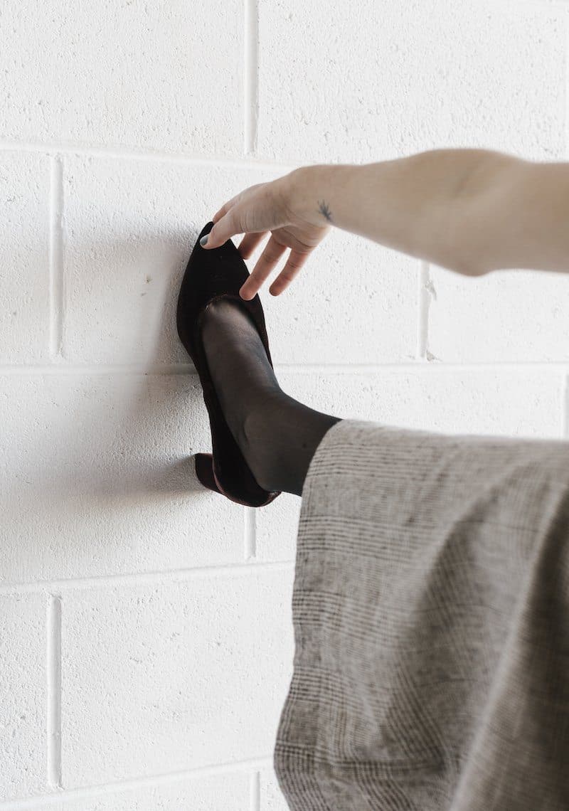 Joy womens vegan low heeled shoes in chocolate velvet, with block heels.