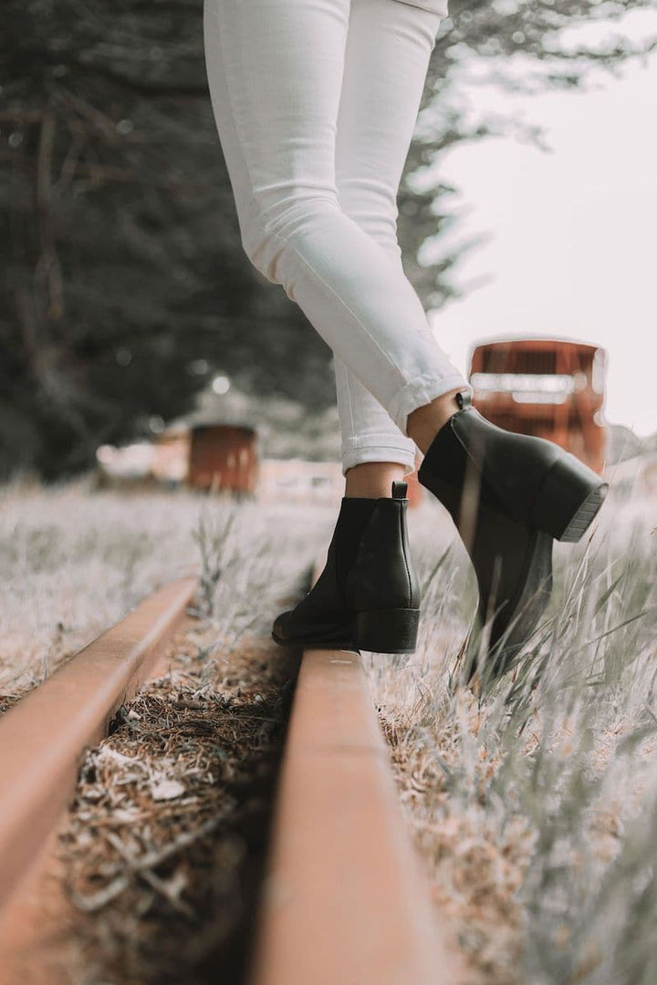 'Nerrie' vegan-leather Chelsea bootie by Zette Shoes - chestnut - Vegan Style