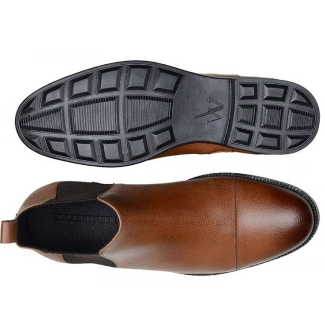 'Terni' classic vegan leather Chelsea boot by Vincente Verde -  cognac