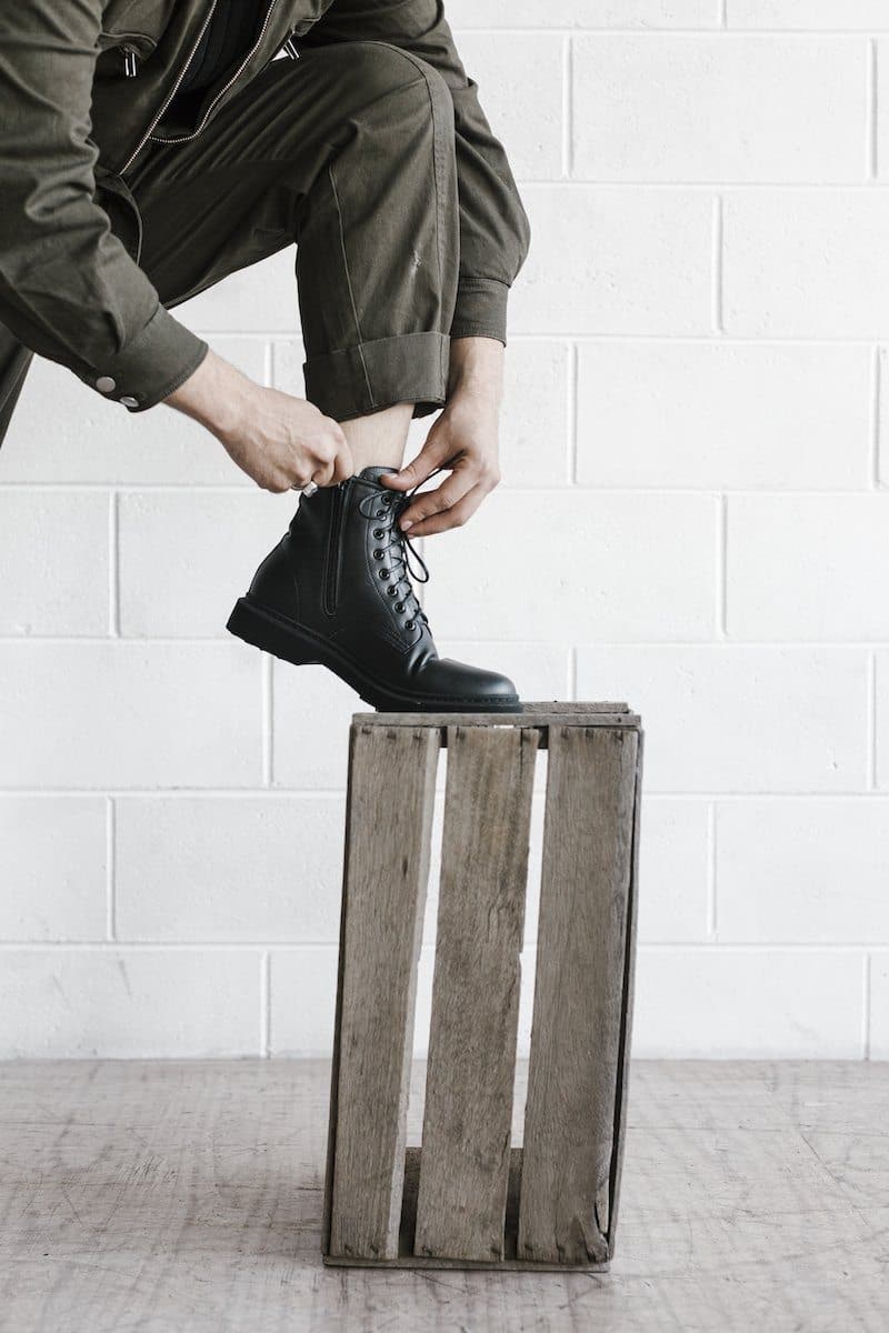 London 2 vegan leather lace up boots