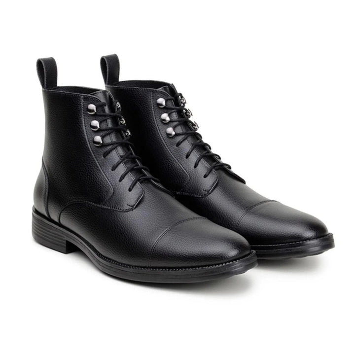 'Vellerti' classic vegan leather lace-up boot by Vincente Verde -  black