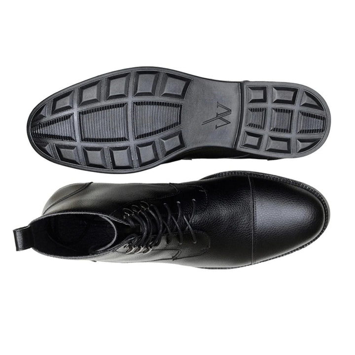 'Vellerti' classic vegan leather lace-up boot by Vincente Verde -  black