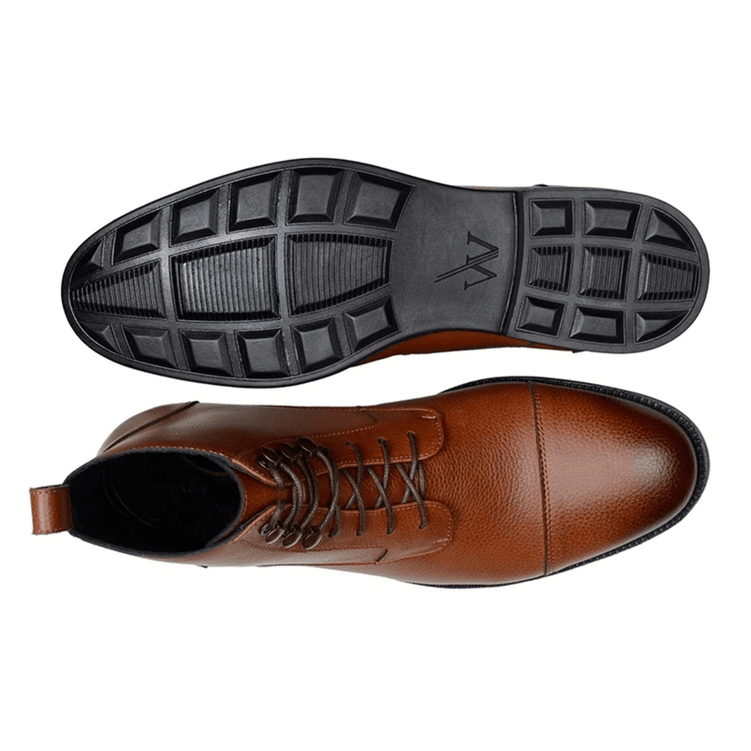'Vellerti' classic vegan leather lace-up boot by Vincente Verde -  brown