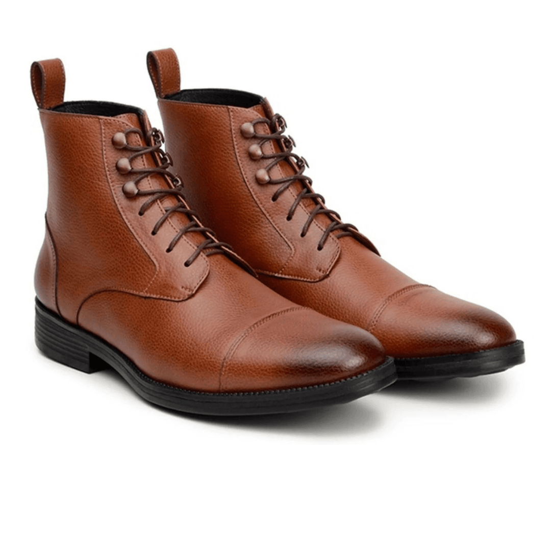 'Vellerti' classic vegan leather lace-up boot by Vincente Verde -  brown