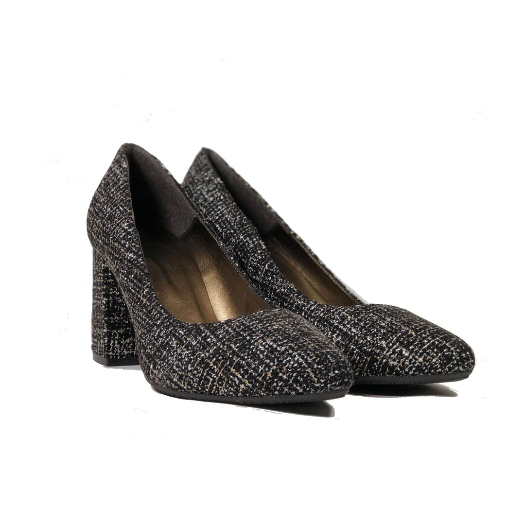 'Tanya 2' Black vegan textile high heel by Zette Shoes - Vegan Style