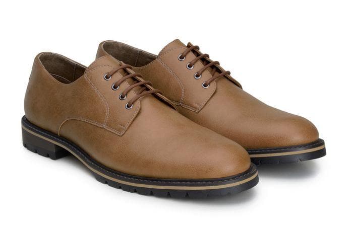 'David' men's derby shoe by Ahimsa - tan - Vegan Style