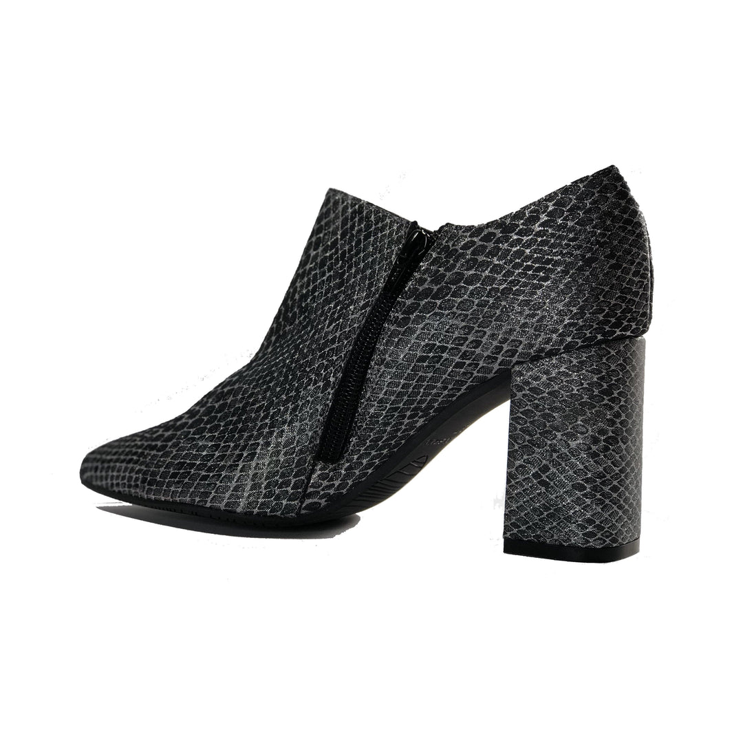 Marnie heeled vegan snakeskin ankle bootie