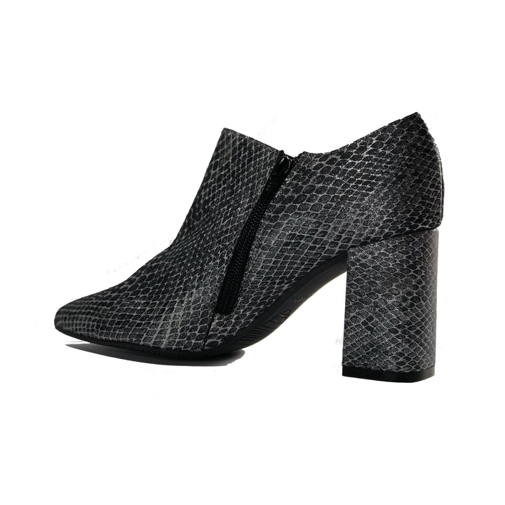 Marnie heeled vegan snakeskin ankle bootie