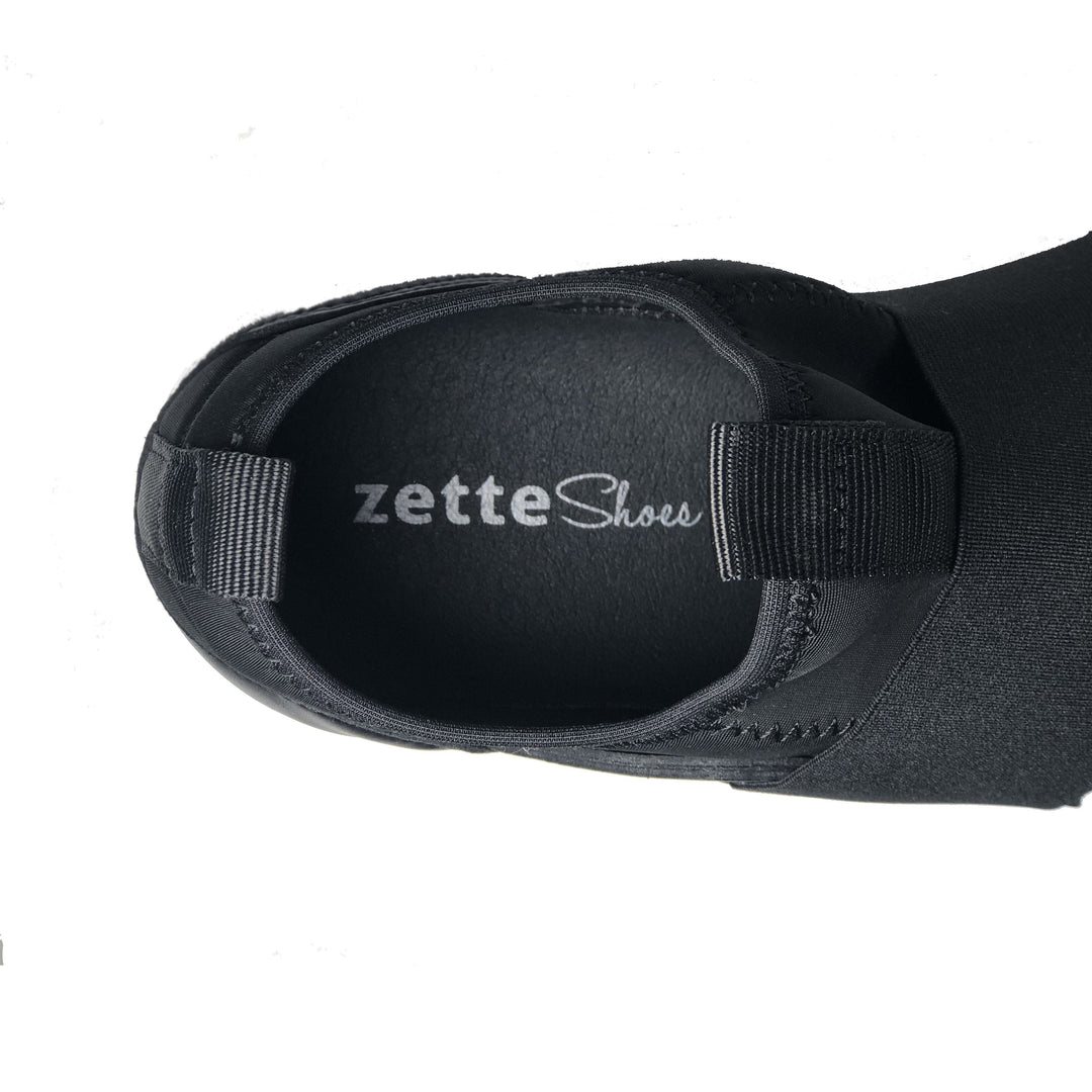 'Caspar' - men's vegan sneaker by Zette Shoes - black with white sole - Vegan Style
