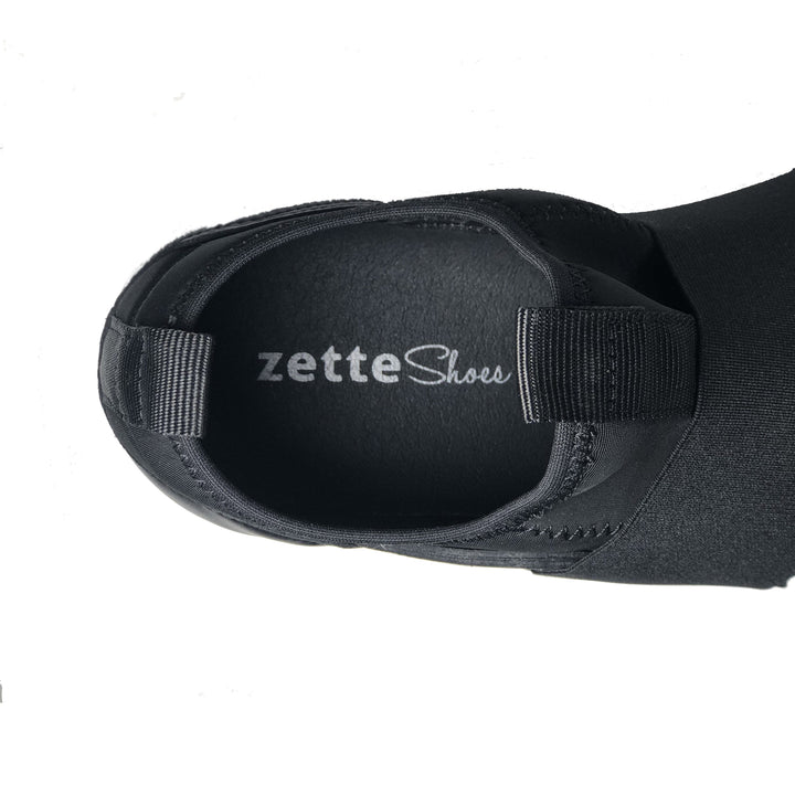 'Caspar' - men's vegan sneaker by Zette Shoes - black with white sole - Vegan Style
