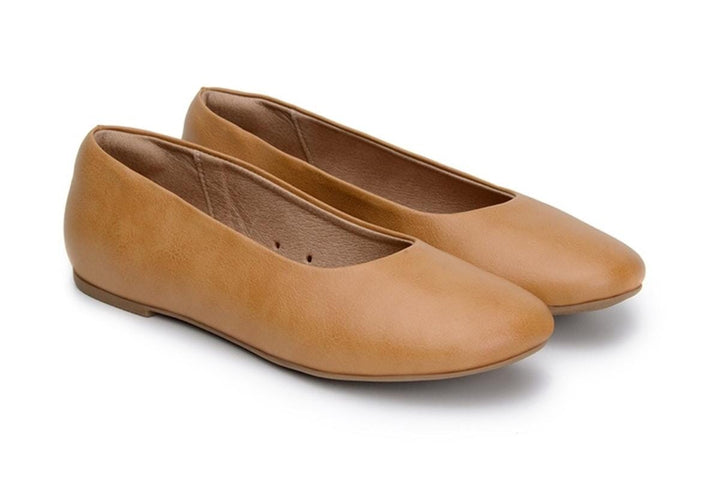 'Nelita' vegan women's flat by Ahimsa - tan