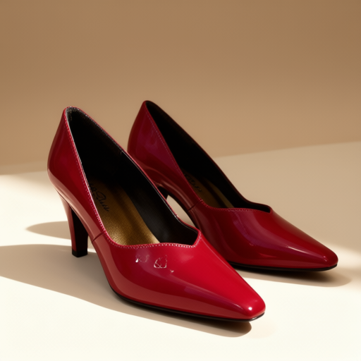 Women's patent red mid-heels, size EU 37