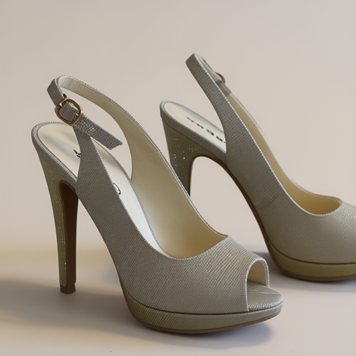 Women's platinum sling-back high heels, size EU 37