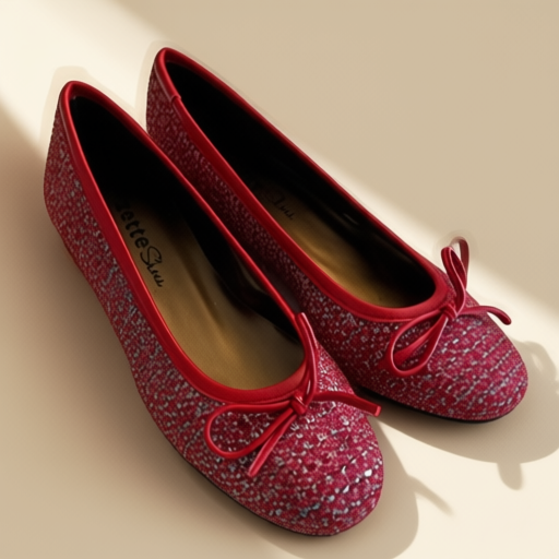 Women's ballet flats red textile, size EU 37