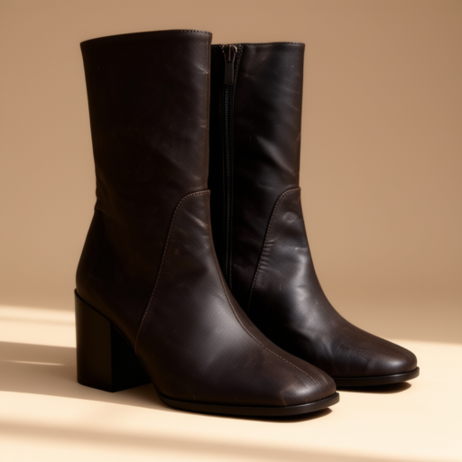 Women's mid-calf boots, espresso "oil slick" upper, EU 37