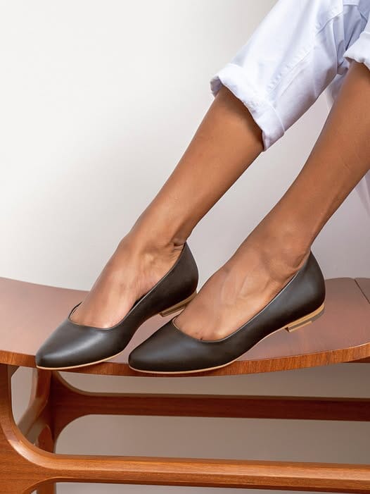 'Diana' Vegan Women's Flat by Ahimsa - Matte Black