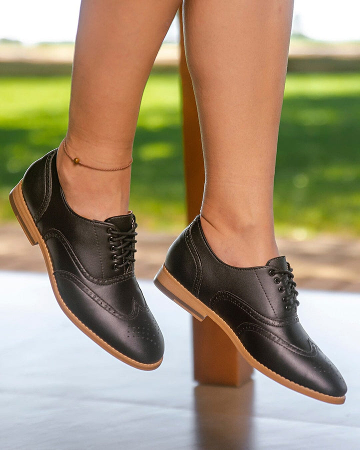 'Elena' Women's Vegan Oxfords by Ahimsa - Black