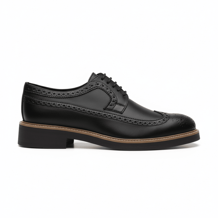'Longwing' classic brogue in high-quality vegan leather by Brave Gentleman - black