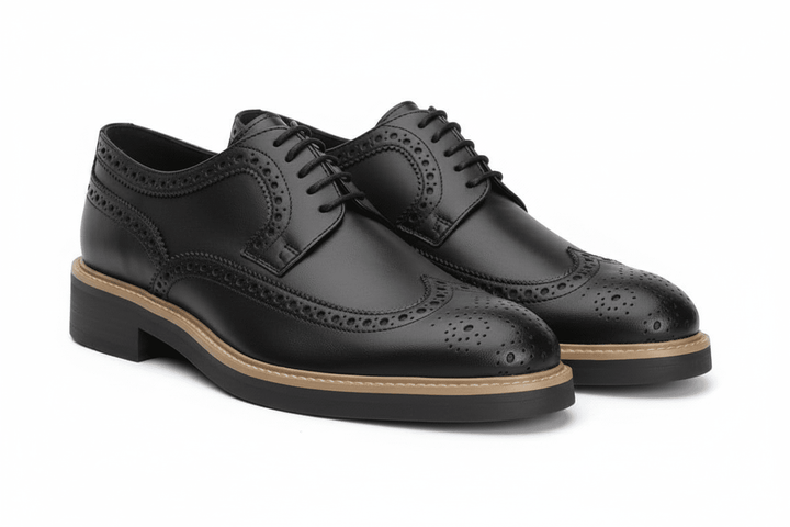 'Longwing' classic brogue in high-quality vegan leather by Brave Gentleman - black