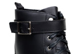 'Rafaela' women's chunky sole vegan lace-up ankle boots Zette Shoes - black