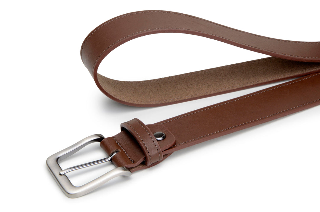 'Conor' men's vegan leather belt Zette - cognac